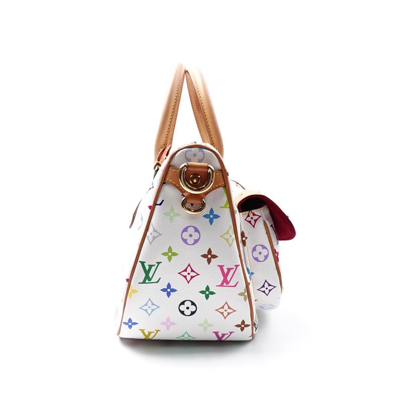 Pre-owned Louis Vuitton Rita White Multicolor Coated Canvas Shoulder Bag