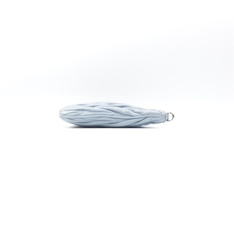 Pre-owned Miumiu Cloud Blue Calfskin Crystal Shoulder Bag
