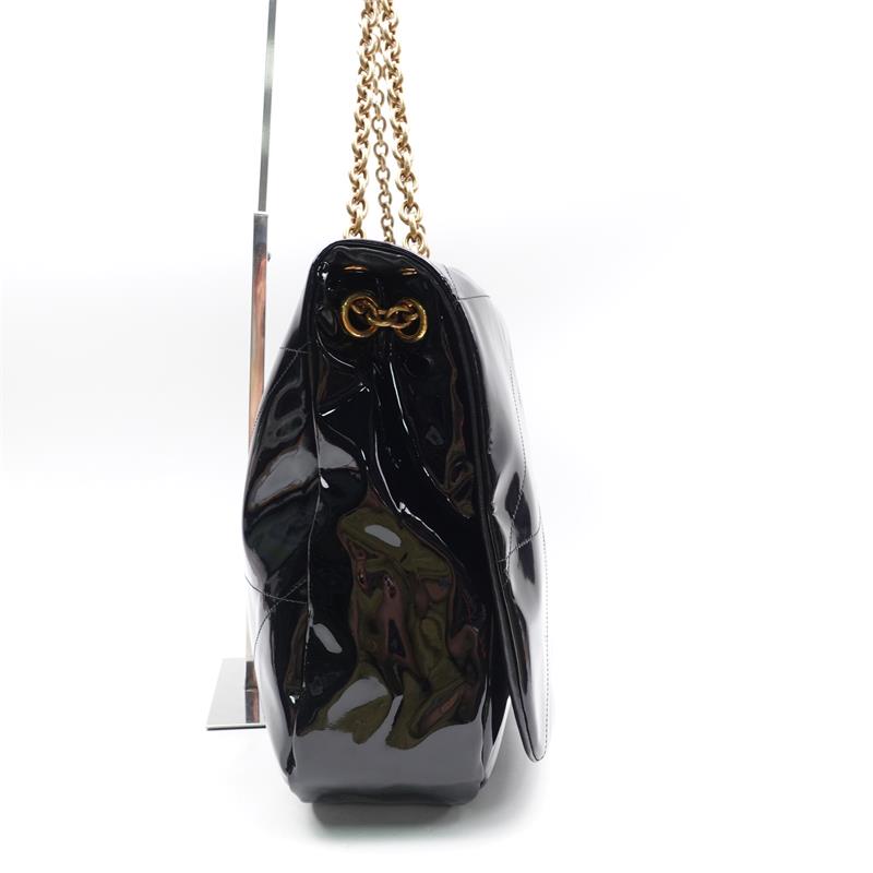 Pre-owned Saint Laurent Jamie Large Black Vernis Shoulder Bag