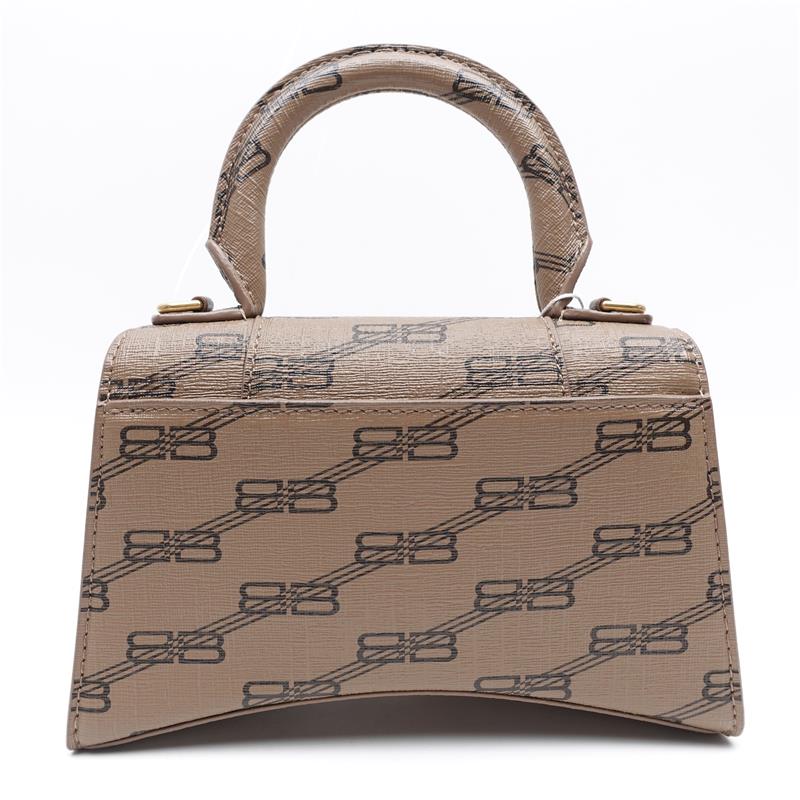 Pre-owned Balenciaga Hourglass Beige Coated Canvas Shoulder Bag