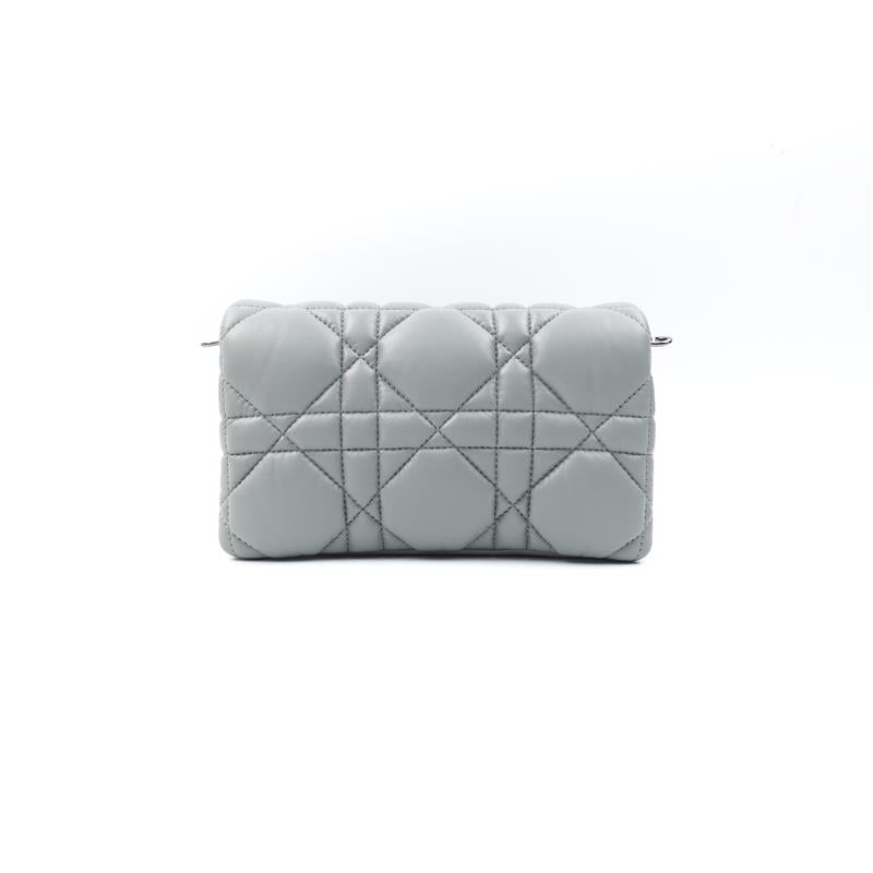 Pre-owned Dior Caro Grey Lambskin Shoulder Bag