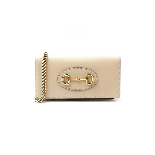 Pre-owned Gucci 1955 Milk Tea Calfskin Wristlet