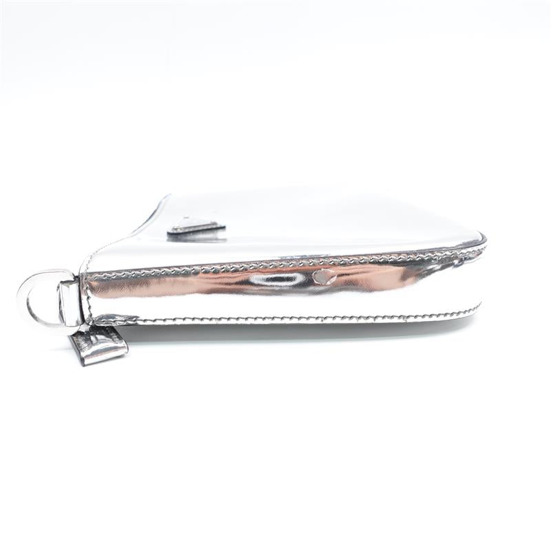 Pre-owned Prada Re-edition Silver Vernis Leather Crossbody Bag