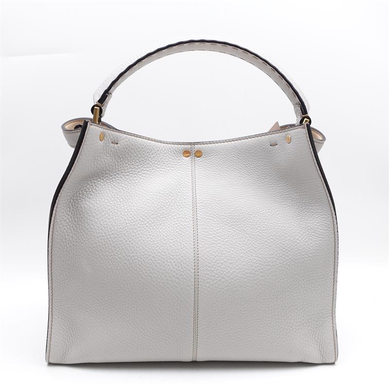 Pre-owned FENDI Peekaboo Grey Calfskin Shoulder Bag