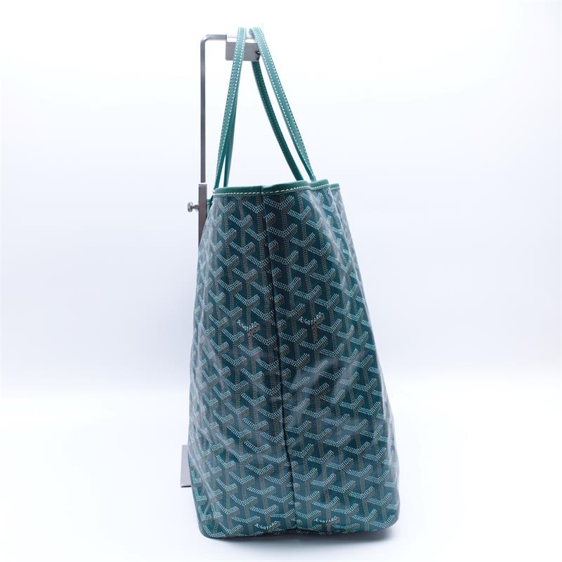 Pre-owned Goyard Saint-Louis Green Coated Canvas Tote Bag