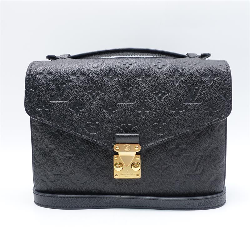 Pre-owned Louis Vuitton Clutch Bags Metis Black Leather Satchel