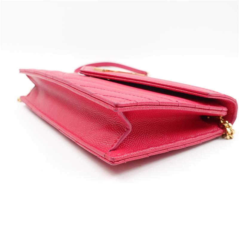 Pre-owned SAINT LAURENT calfskin Shoulder Bags Envelop Pink Leather Shoulder Bag