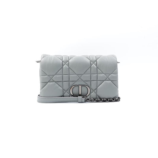 Pre-owned Dior Caro Grey Lambskin Shoulder Bag