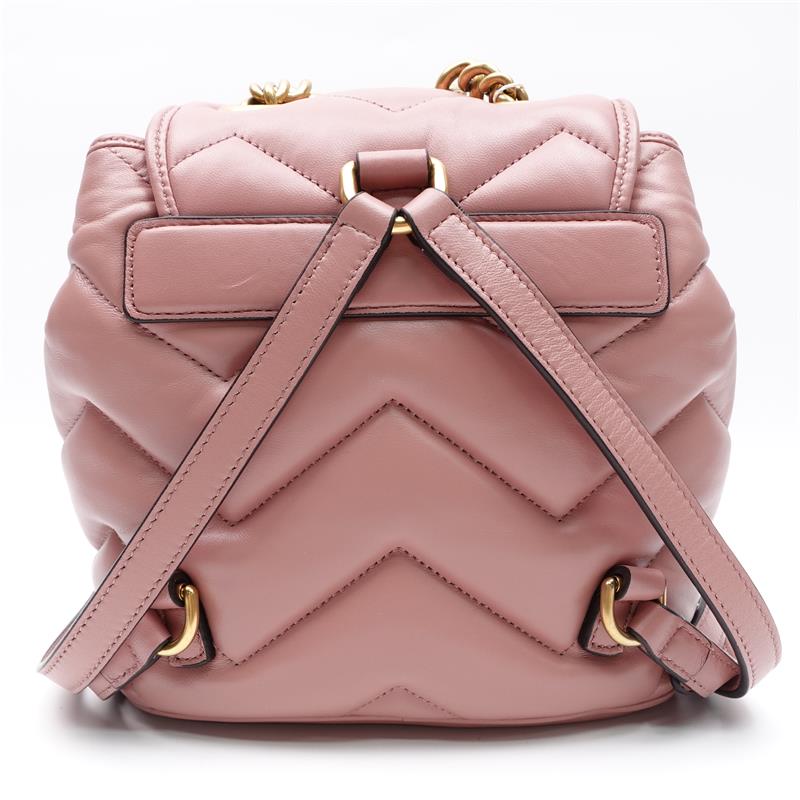 Pre-owned Gucci GG Marmont Mini Dusty Pink Calfskin Backpack