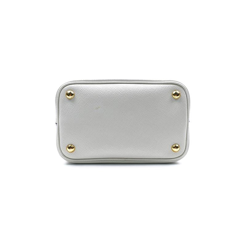 Pre-owned Prada Panier White Saffiano Leather Bucket
