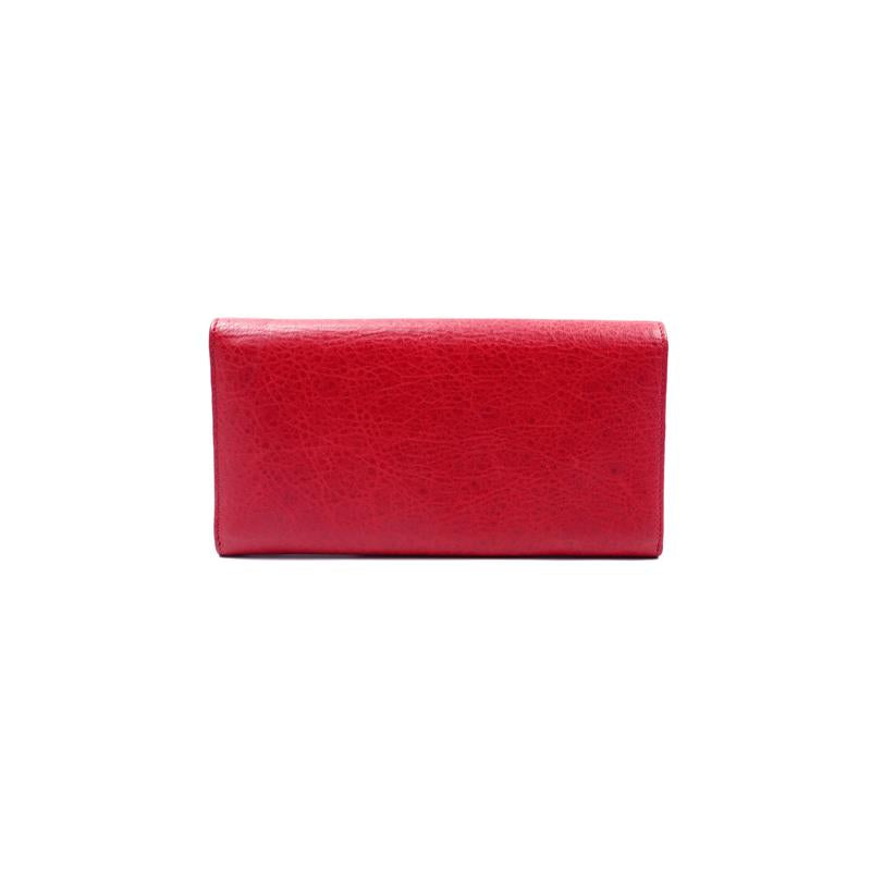 Pre-owned Balenciaga Red Calfskin Long Wallet