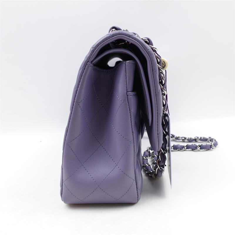 Pre-owned Chanel CF Jumbo Purple Lambskin Shoulder Bag