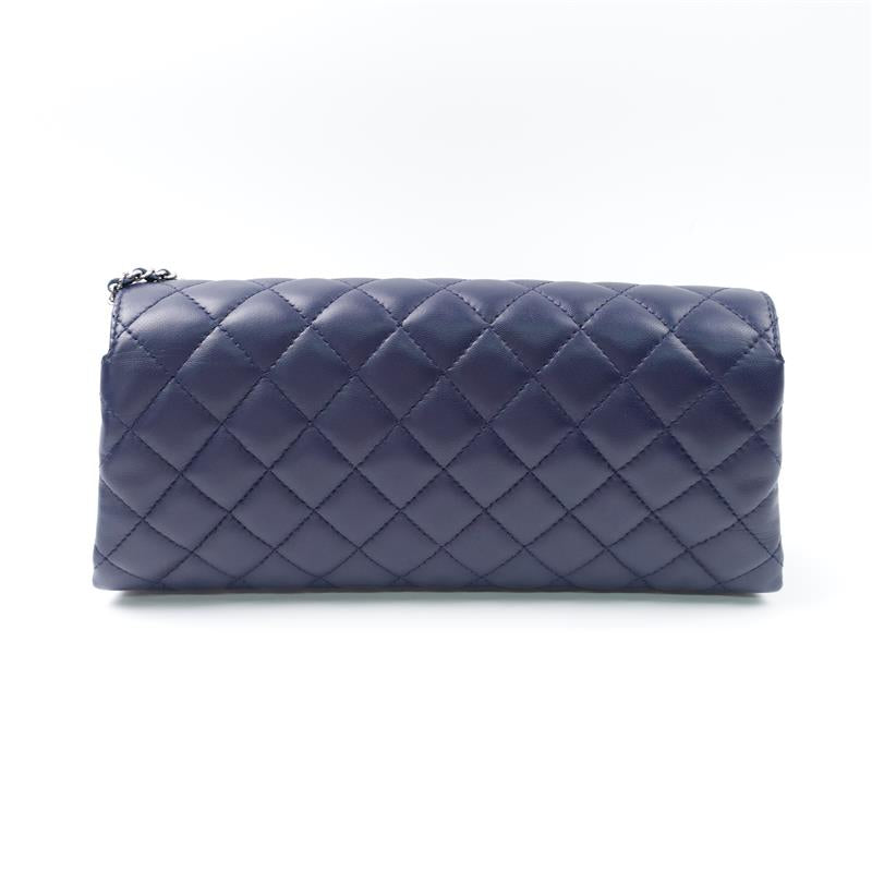 Pre-owned Chanel Blue Lambskin Shoulder Bag