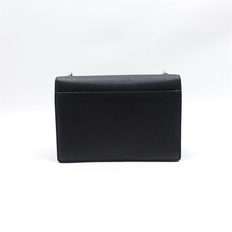 Pre-owned Saint Laurent Sunset Black Calfskin Shoulder Bag