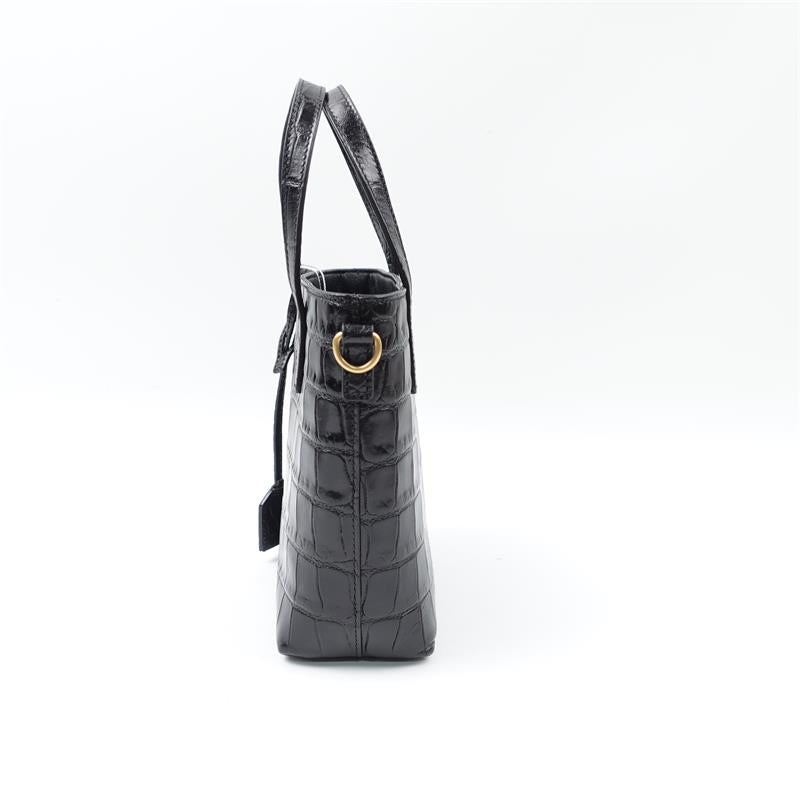 Pre-owned Saint Laurent Shopping Mini Black Calfskin Shoulder Bag