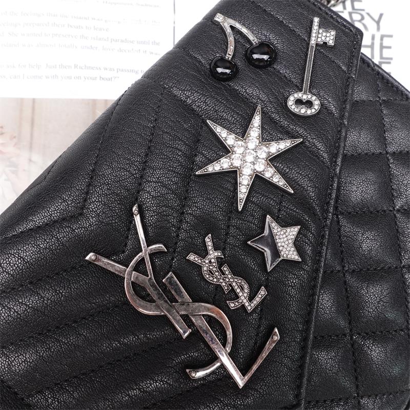 [Deal] Pre-owned Saint Laurent Envelope Black Monogramme Calfskin Leather Shoulder Bag