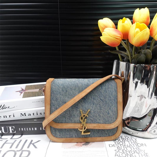 Pre-owned Yves Saint Laurent Solferino Blue Canvas Shoulder Bag