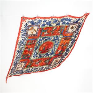 Pre-Owned Hermes Red Triangle Silk Scarf