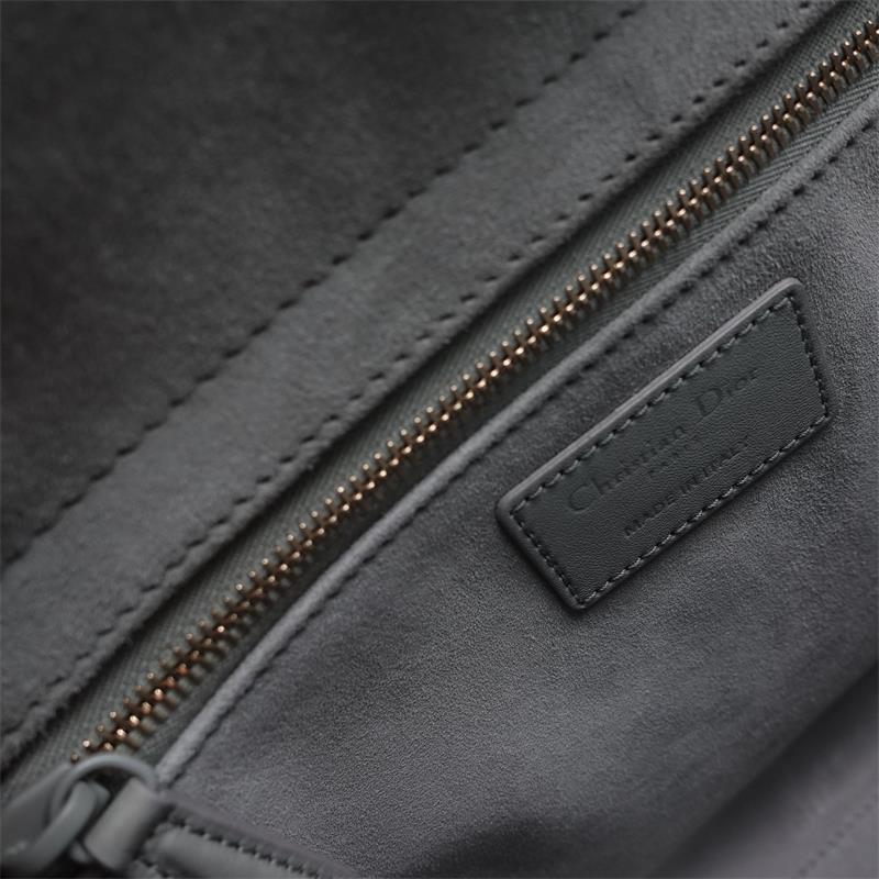 Pre-owned Dior Lady Grey Calfskin Shoulder Bag