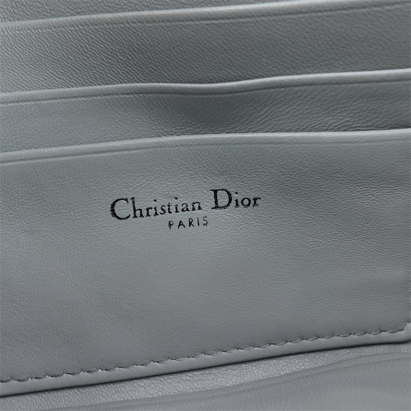 Pre-owned Dior Caro Grey Lambskin Shoulder Bag
