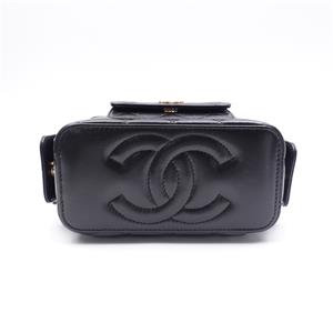 Pre-owned CHANEL Calfskin Shoulder Bags 23S Black Shoulder Bag