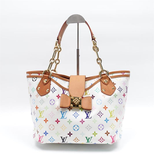 Pre-owned Louis Vuitton Annie White Monogram Multicolor Coated Canvas Shoulder Bag