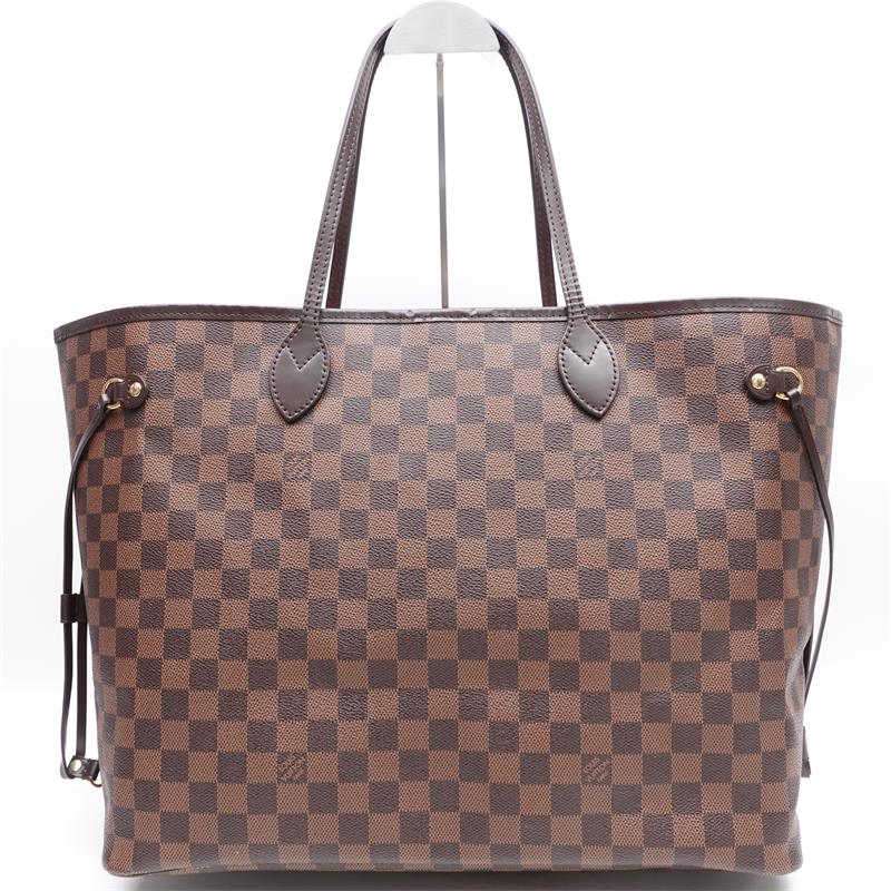 Pre-owned Louis Vuitton Shopper Bags GM Damier Ebene Coated Canvas Tote Bag With Red Interior