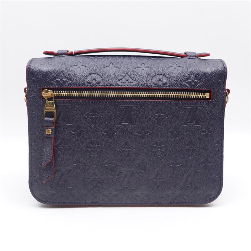 Pre-owned Louis Vuitton Clutch Bags Metis Navy Letaher Satchel