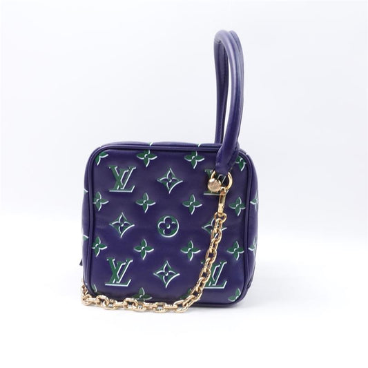 Pre-owned Louis Vuitton Square Navy Lambskin Shoulder Bag