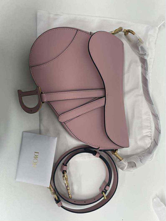 Pre-owned Dior Saddle Pink Calfskin Shoulder Bag