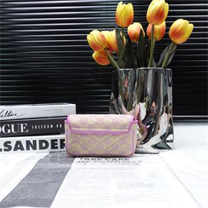 Pre-owned Gucci GG Marmont MINI Purple Canvas Shoulder Bag