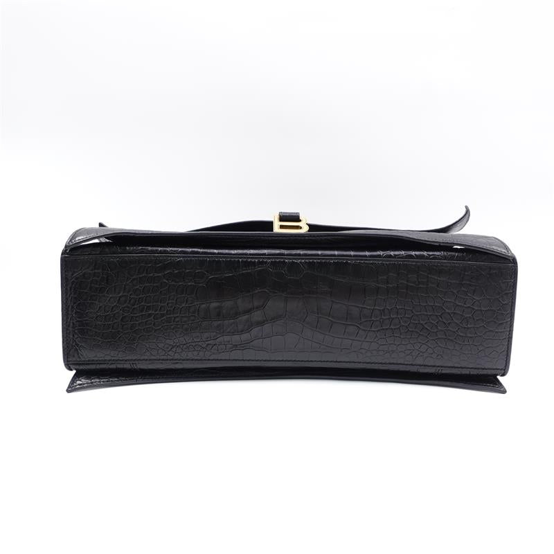 Pre-owned Balenciaga Crush Large Black Calfskin Shoulder Bag