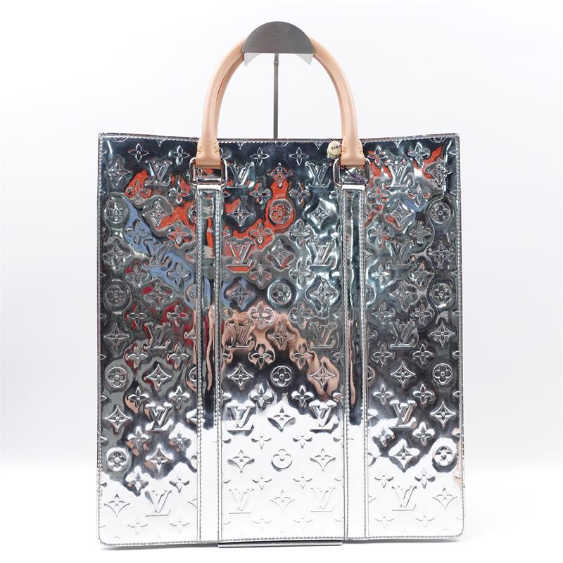Louis Vuitton Petit Sac Plat Sliver Patent Leather Tote Bag