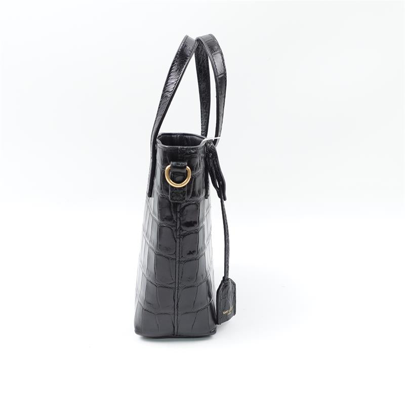 Pre-owned Saint Laurent Shopping Mini Black Calfskin Shoulder Bag