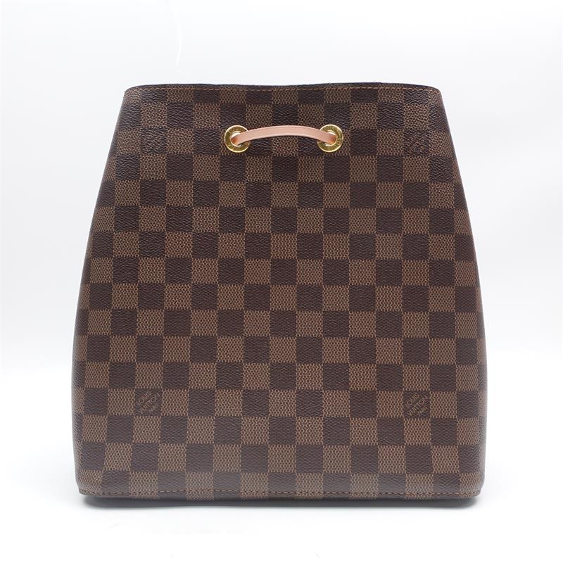 Pre-owned Neonoe Damier Ebene Brown Coated Canvas Shoulder Bag