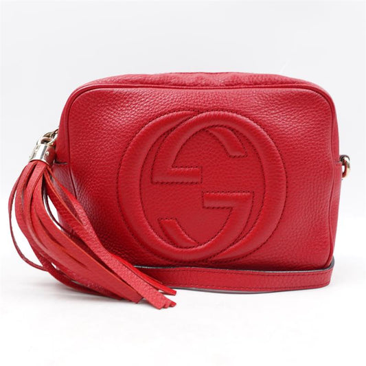 Pre-owned Gucci Soho Disco Red Calfskin Cross Body Bag