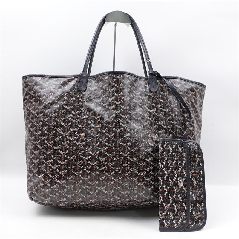 Pre-owned Goyard Saint-Louis GM Black Coated Canvas Shoulder Bag