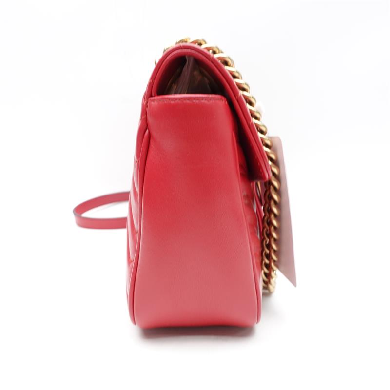 [DEAL] Pre-owned Gucci Marmont Small Red Calfskin Lether Shoulder Bag