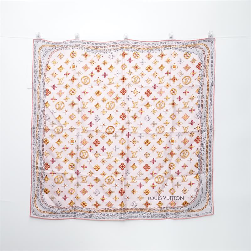 Pre-owned Louis Vuitton Pink Monogram Scarf