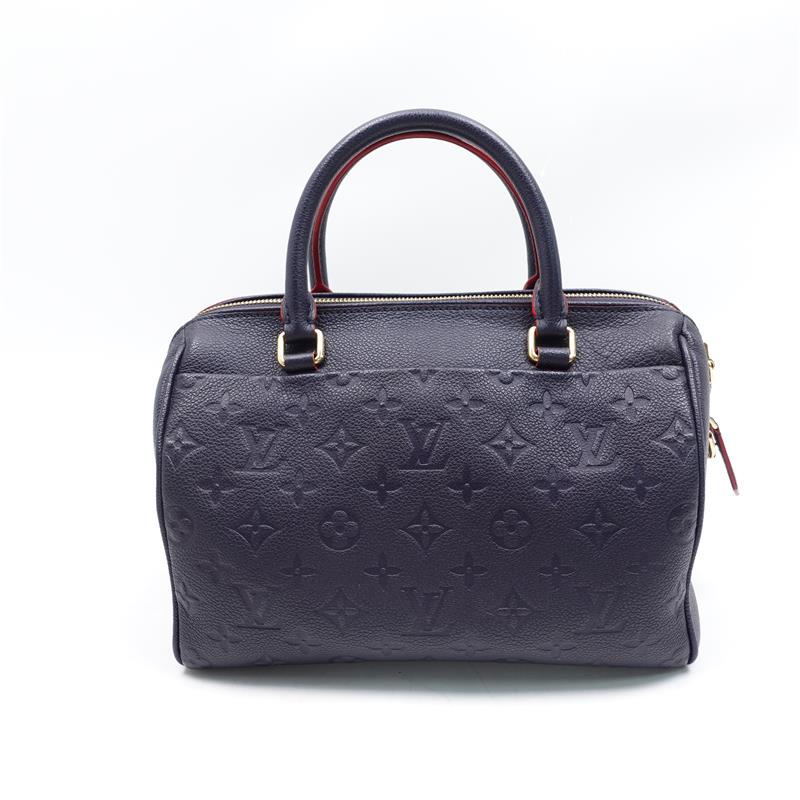 Pre-owned Louis Vuitton Speedy25 Navy Calfskin Cross Body Bag