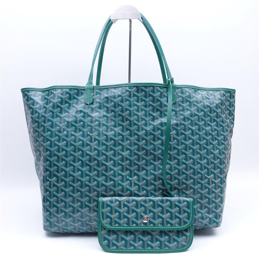 Pre-owned Goyard Saint-Louis Green Coated Canvas Tote Bag