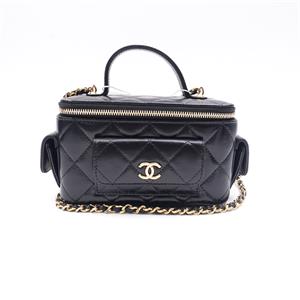 Pre-owned CHANEL Calfskin Shoulder Bags 23S Black Shoulder Bag