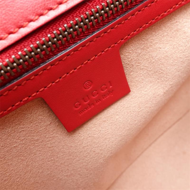 [DEAL] Pre-owned Gucci Marmont Small Red Calfskin Lether Shoulder Bag