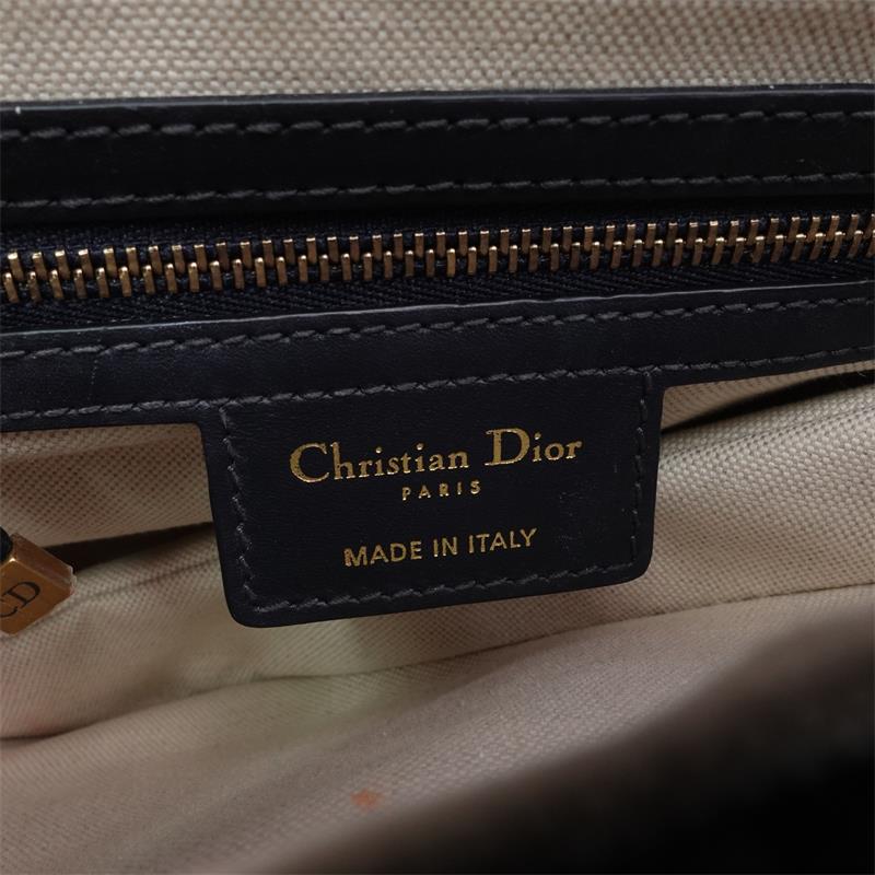 Pre-owned Dior Daddle Small Oblique Blue Canvas Shoulder Bag