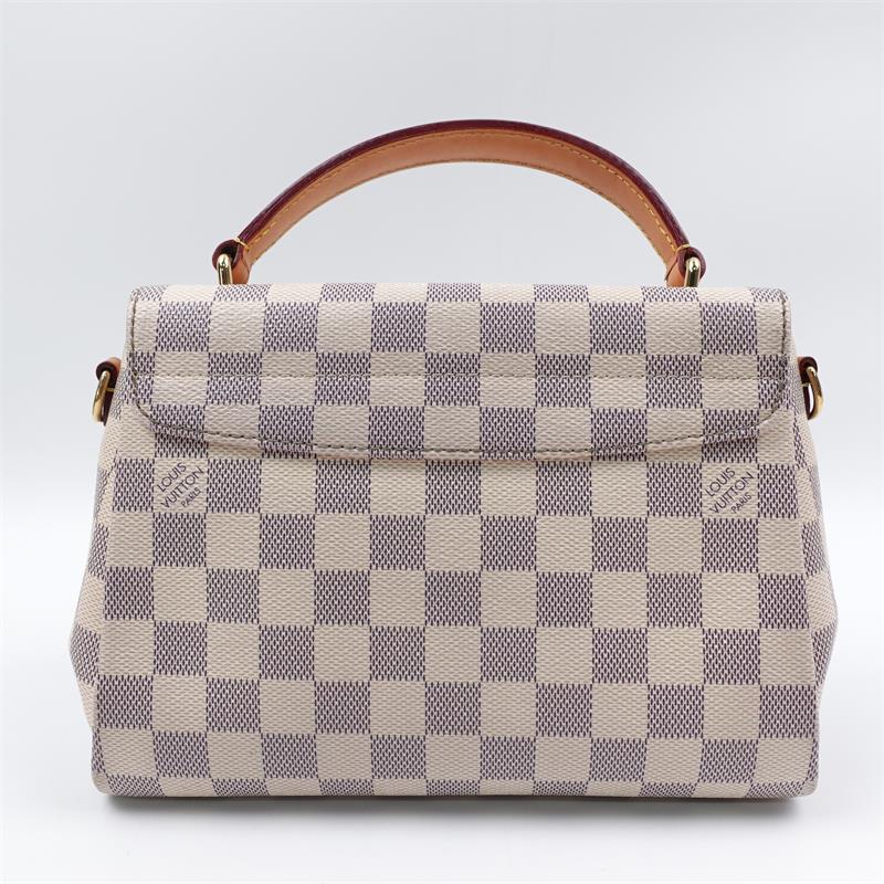 Pre-owned Louis Vuitton Canvas Shoulder Bags Croisette Damier Azur White Coated Shoulder Bag