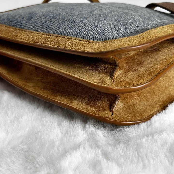 Pre-owned Yves Saint Laurent Solferino Blue Canvas Shoulder Bag