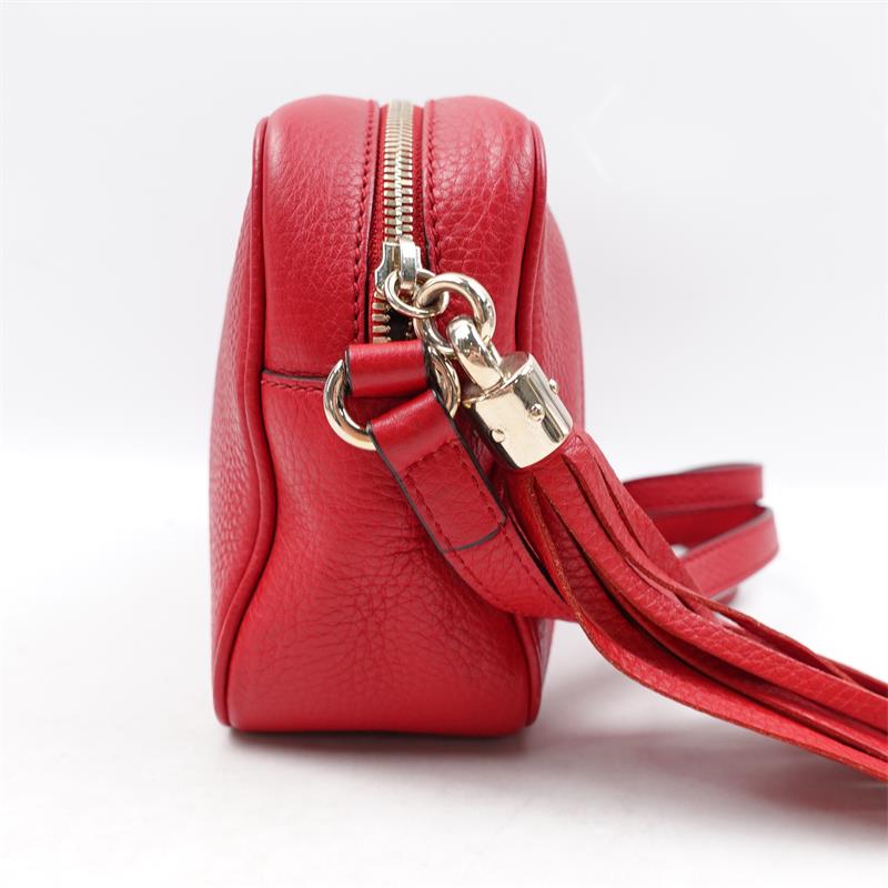 Pre-owned Gucci Soho Disco Red Calfskin Cross Body Bag