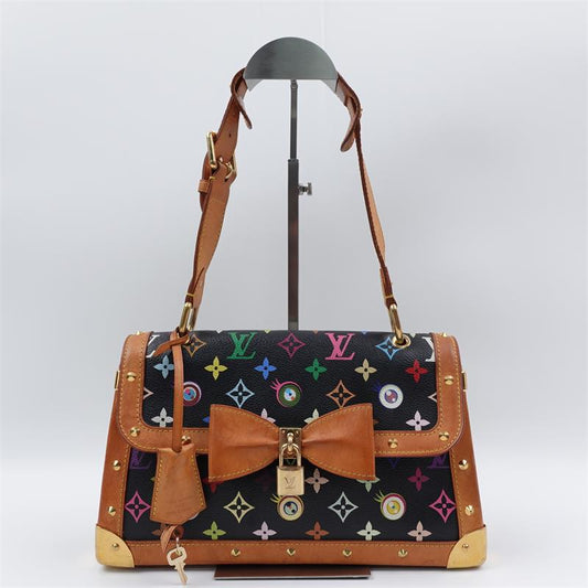 Pre-owned Louis Vuitton x Takashi Sac Lava Black Multicolor Coated Canvas Shoulder Bag