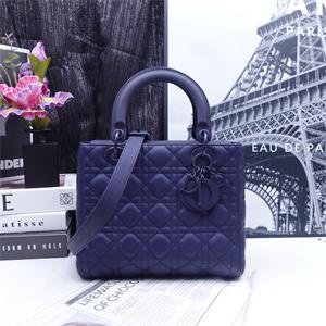 Pre-owned Dior Lady Blue Calfskin Shoulder Bag