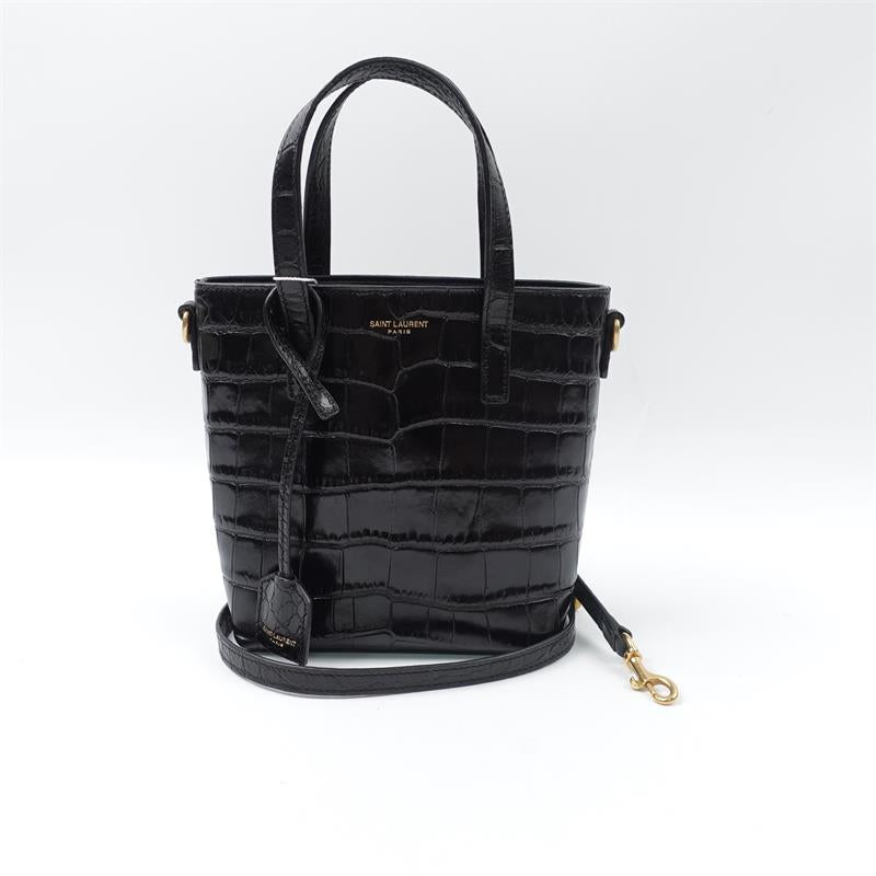 Pre-owned Saint Laurent Shopping Mini Black Calfskin Shoulder Bag